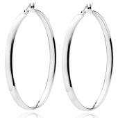 Cercei rotunzi argint Ø50 mm x 4 mm Classic Hoops DiAmanti KHV450R-DIA